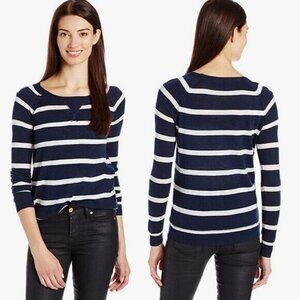 Splendid Cashmere Blend Blue White Striped Pullover Sweater Size Small SE5628X2‎